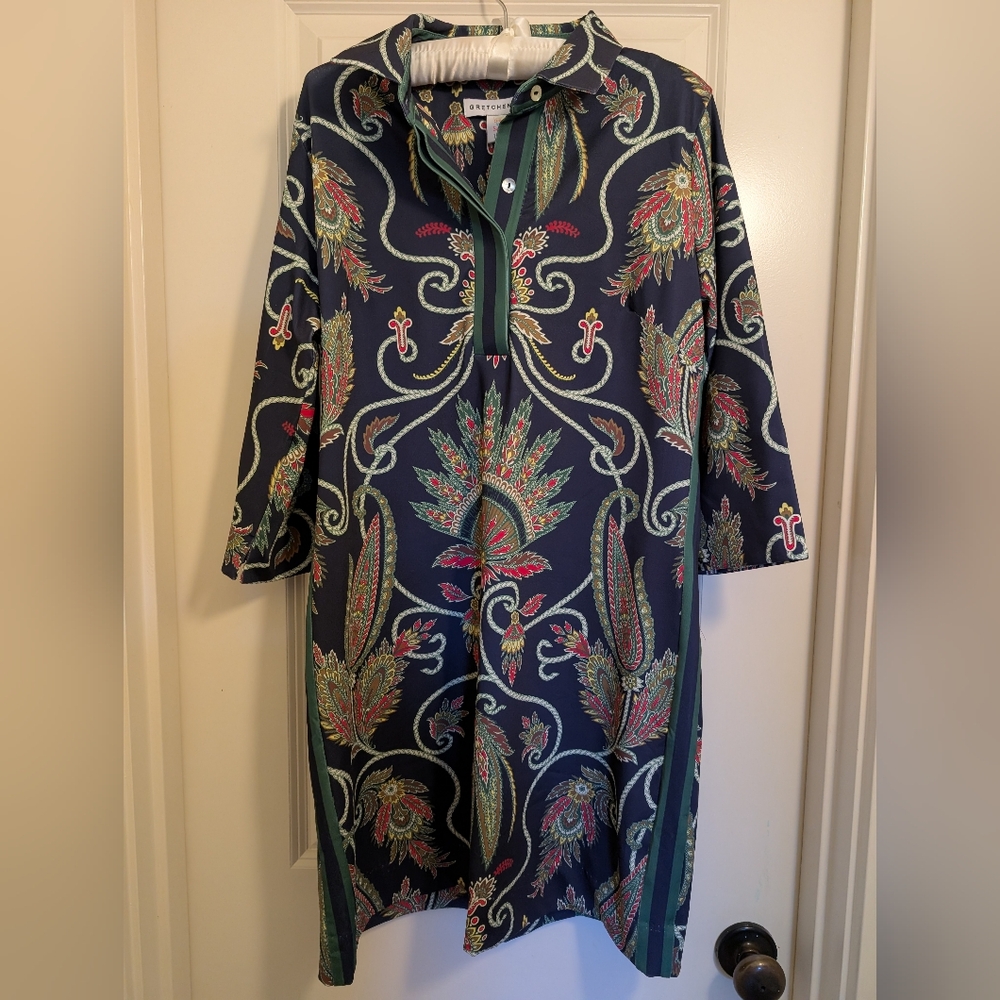 Gretchen Scott Designs Navy Paisley Dress - Picture 3 of 10